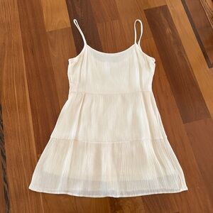 Cream Tiered Spaghetti-Strap Dress